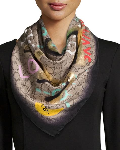 gucci silk scarf women's|authentic Gucci silk scarf.